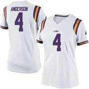 Game Women's Nic Anderson LSU Tigers White Football College Jersey