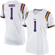 Game Women's Sevyn Banks LSU Tigers White Football College Jersey
