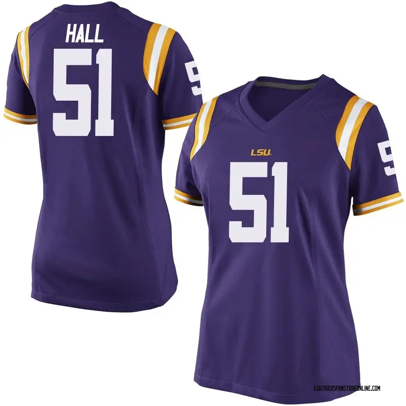 Game Women's Silas Hall LSU Tigers Purple Football College Jersey