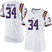 Game Women's Skip Velotta LSU Tigers White Football College Jersey