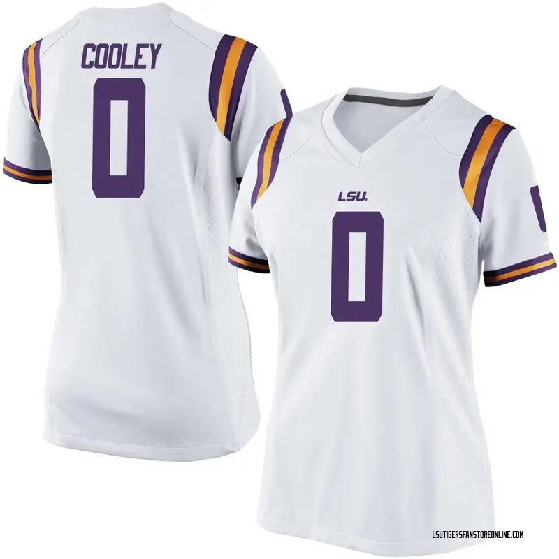 Game Women's Tamarcus Cooley LSU Tigers White Football College Jersey