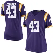 Game Women's Ty'son Edwards LSU Tigers Purple Football College Jersey