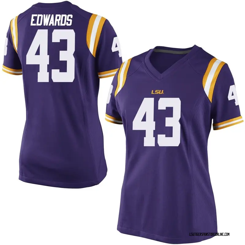 Game Women's Ty'son Edwards LSU Tigers Purple Football College Jersey