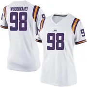 Game Women's Wes Woodward LSU Tigers White Football College Jersey