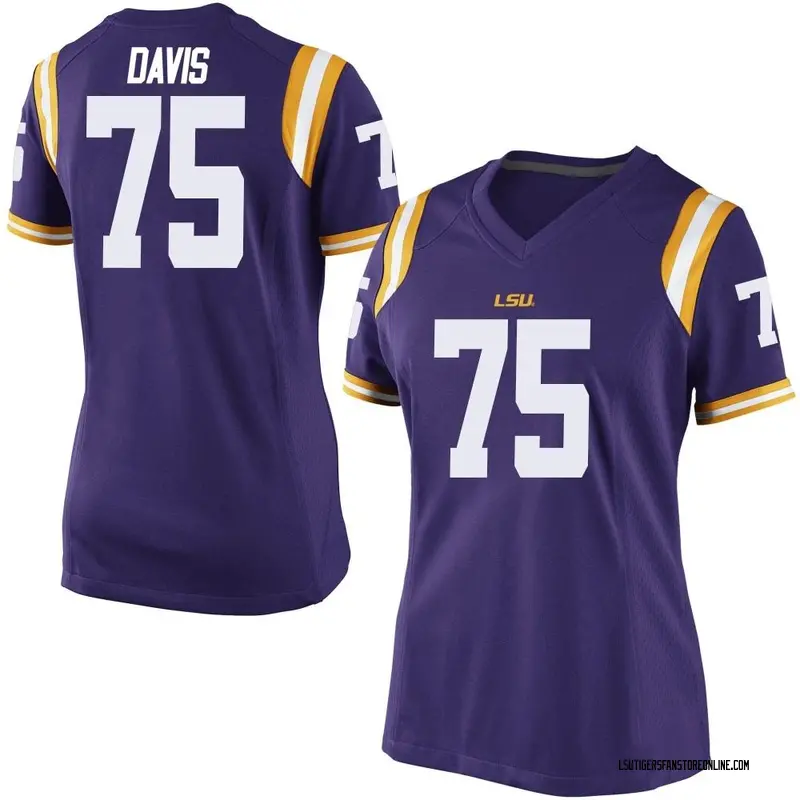 Game Women's Weston Davis LSU Tigers Purple Football College Jersey