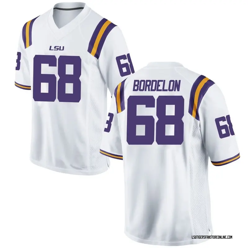 Game Youth Brett Bordelon LSU Tigers White Football College Jersey