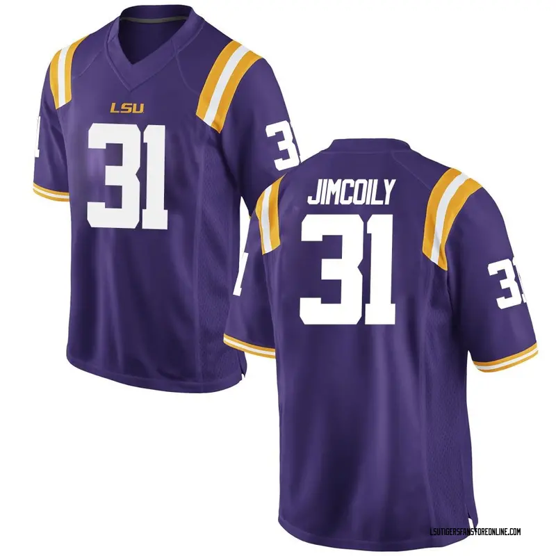 Game Youth CJ Jimcoily LSU Tigers Purple Football College Jersey