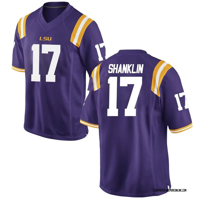 Game Youth Damien Shanklin LSU Tigers Purple Football College Jersey