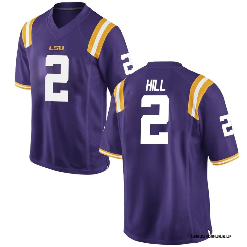 Game Youth Destyn Hill LSU Tigers Purple Football College Jersey
