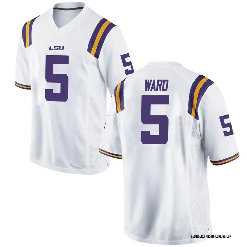 Game Youth Jay Ward LSU Tigers White Football College Jersey