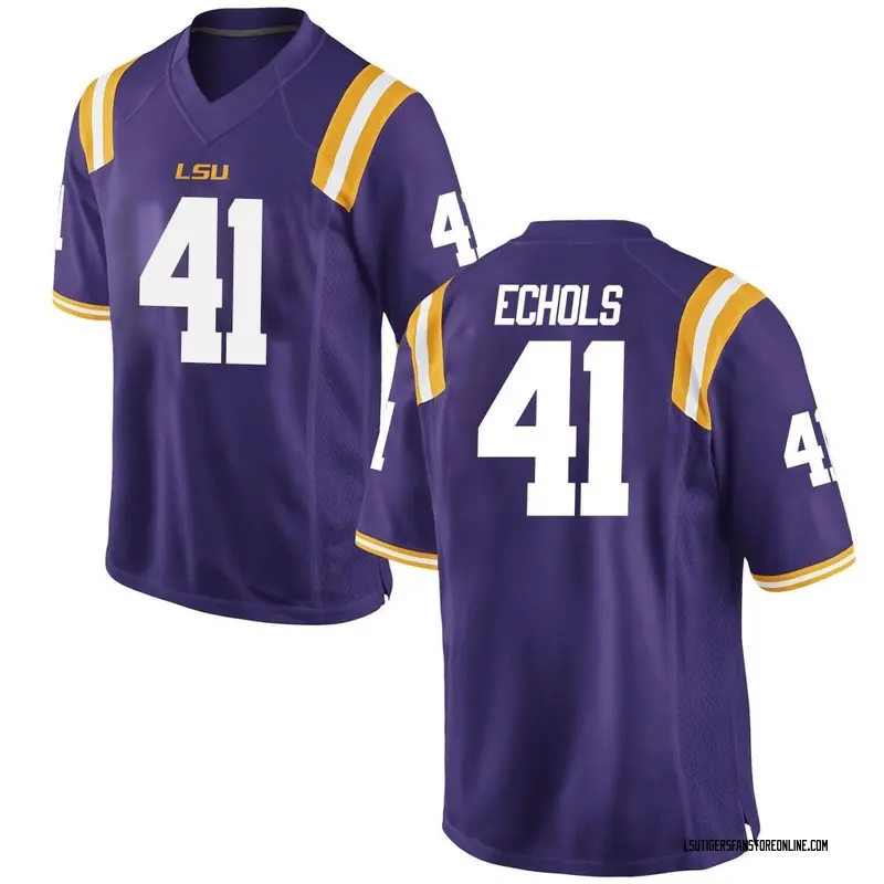 Game Youth Justin Echols LSU Tigers Purple Football College Jersey