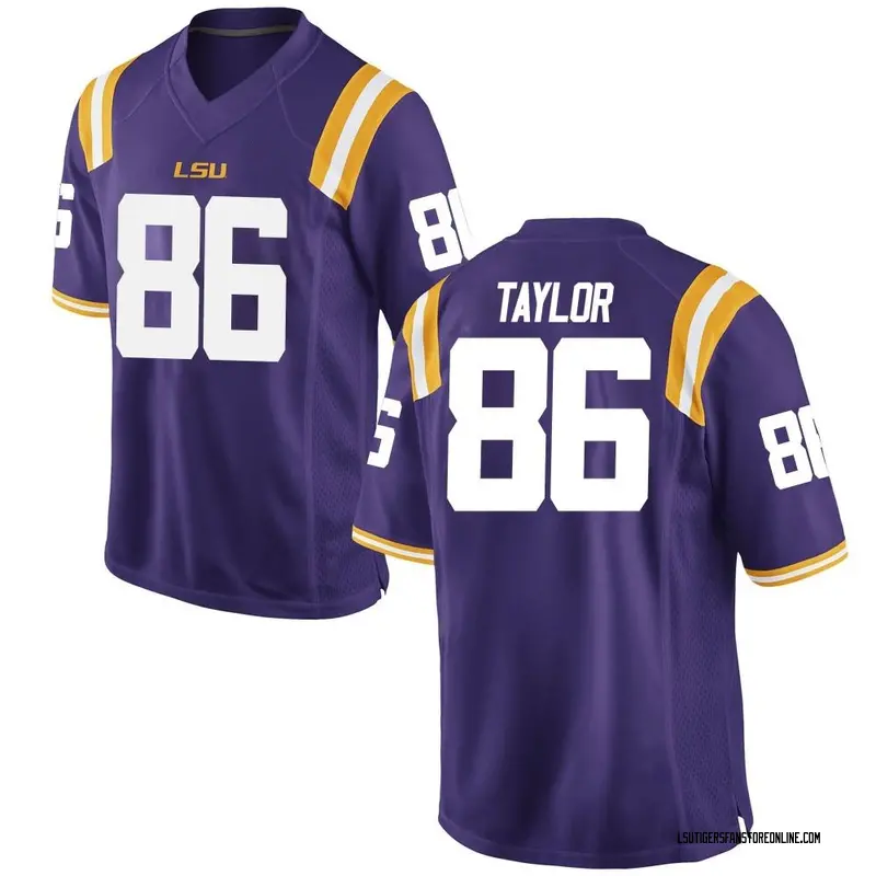 Game Youth Mason Taylor LSU Tigers Purple Football College Jersey