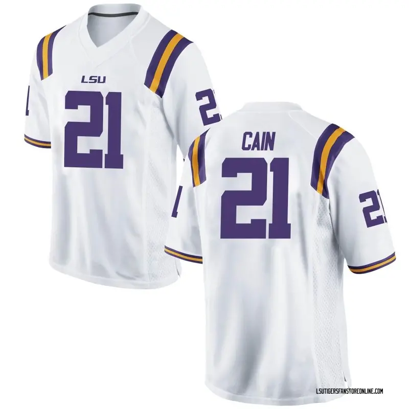 Game Youth Noah Cain LSU Tigers White Football College Jersey