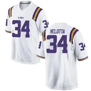 Game Youth Skip Velotta LSU Tigers White Football College Jersey