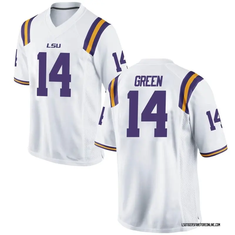 Game Youth Trey'Dez Green LSU Tigers White Football College Jersey