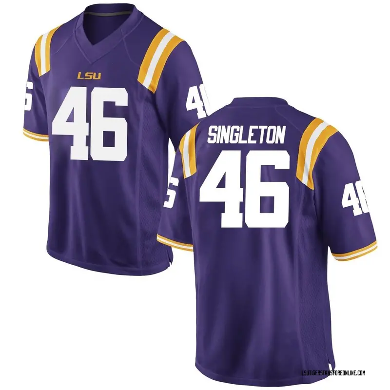 Game Youth Tylen Singleton LSU Tigers Purple Football College Jersey