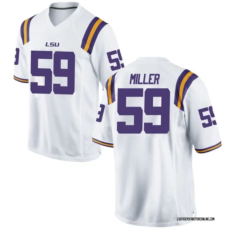 Game Youth Tyler Miller LSU Tigers White Football College Jersey