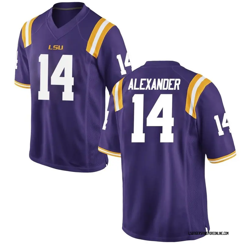 Game Youth Zy Alexander LSU Tigers Purple Football College Jersey