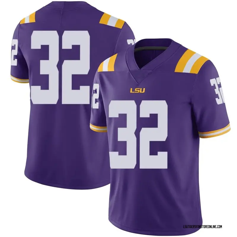 Limited Men's Aeron Burrell LSU Tigers Purple Football College Jersey