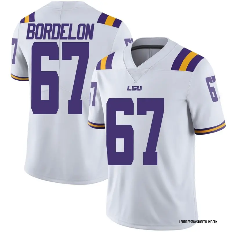 Limited Men's Bo Bordelon LSU Tigers White Football College Jersey