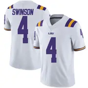 Limited Men's Bradyn Swinson LSU Tigers White Football College Jersey