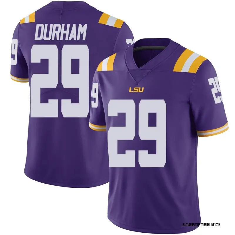 Limited Men's Caden Durham LSU Tigers Purple Vapor Untouchable Football College Jersey