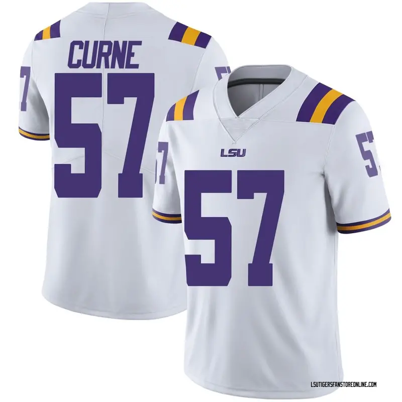 Limited Men's Carius Curne LSU Tigers White Football College Jersey