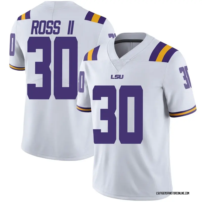 Limited Men's Charles Ross II LSU Tigers White Football College Jersey