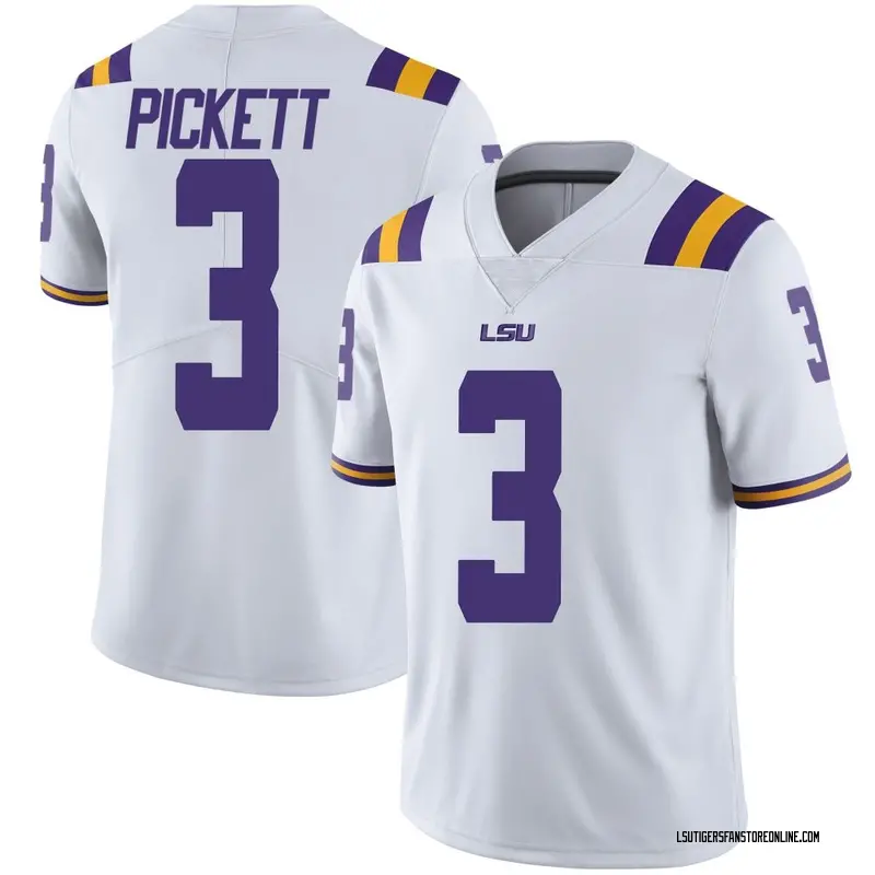 Limited Men's DJ Pickett LSU Tigers White Football College Jersey