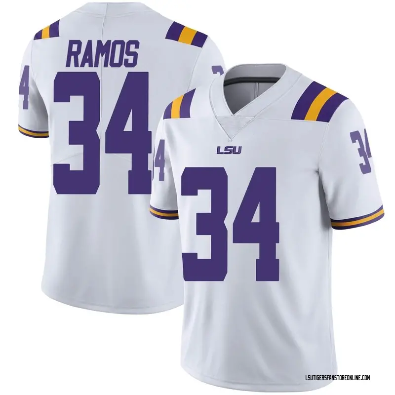 Limited Men's Damian Ramos LSU Tigers White Football College Jersey