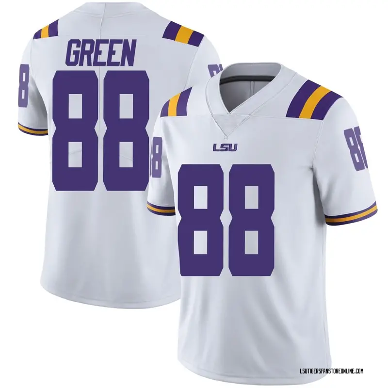 Limited Men's Donovan Green LSU Tigers White Football College Jersey