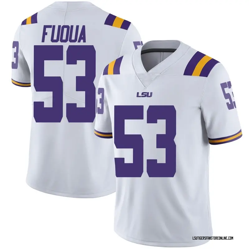 Limited Men's Hayes Fuqua LSU Tigers White Football College Jersey