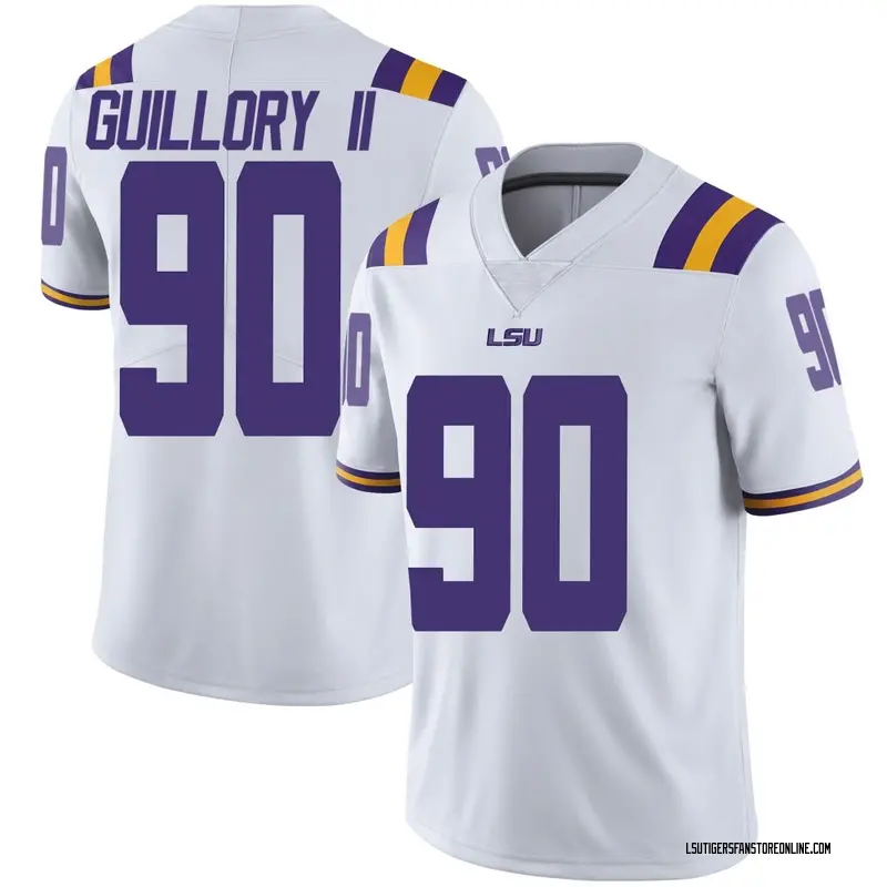 Limited Men's Jacobian Guillory II LSU Tigers White Football College Jersey