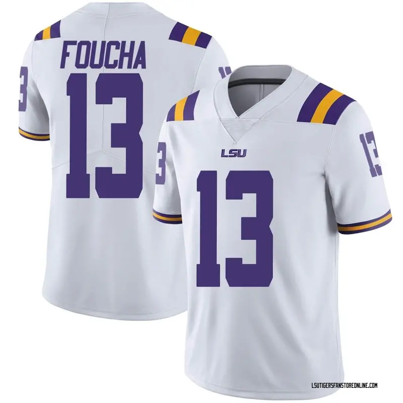 Limited Men's Joe Foucha LSU Tigers White Football College Jersey