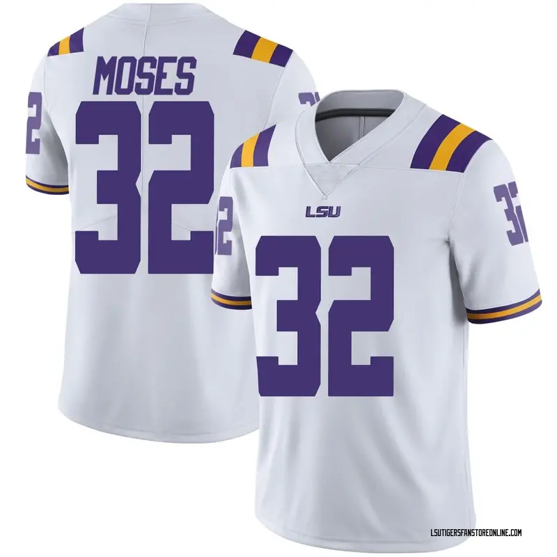 Limited Men's Keylan Moses LSU Tigers White Football College Jersey