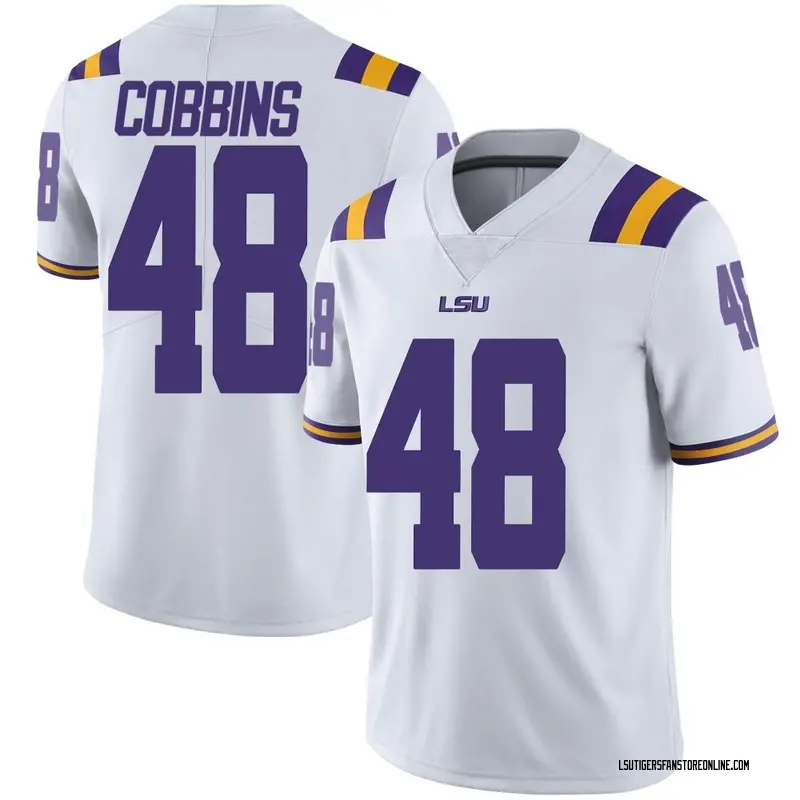 Limited Men's Kolaj Cobbins LSU Tigers White Football College Jersey