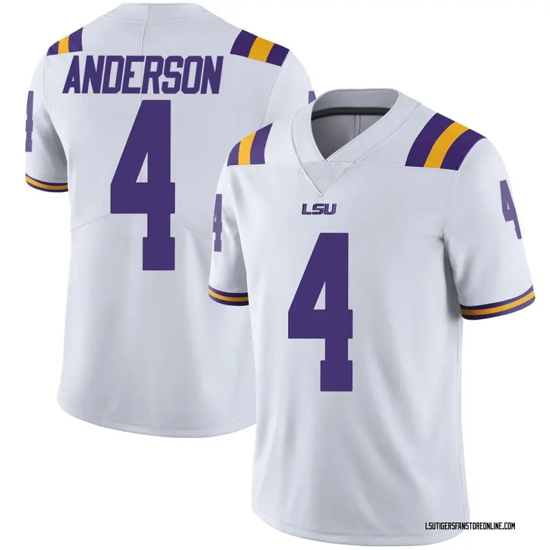 Limited Men's Nic Anderson LSU Tigers White Football College Jersey
