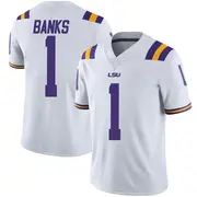 Limited Men's Sevyn Banks LSU Tigers White Football College Jersey
