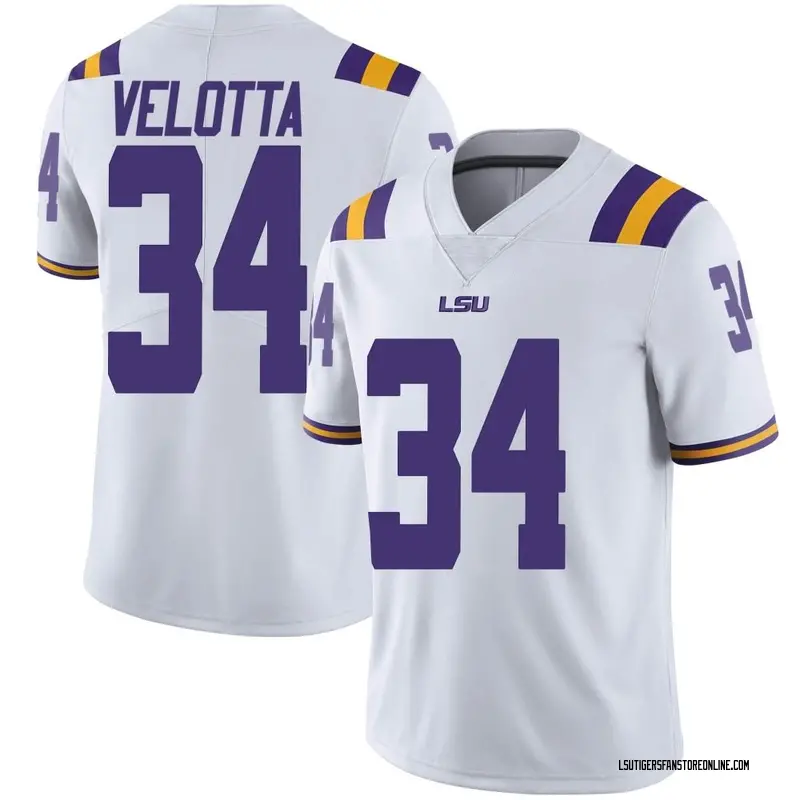Limited Men's Skip Velotta LSU Tigers White Football College Jersey
