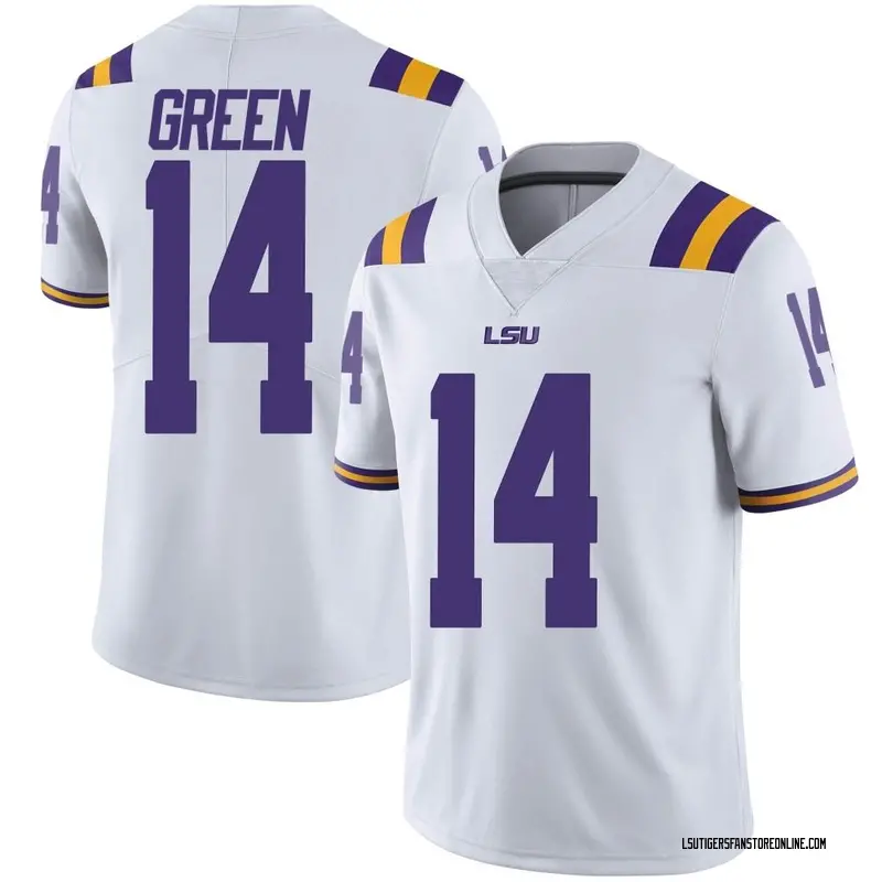Limited Men's Trey'Dez Green LSU Tigers White Football College Jersey