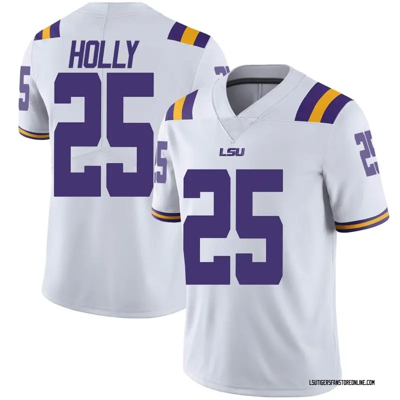 Limited Men's Trey Holly LSU Tigers White Football College Jersey