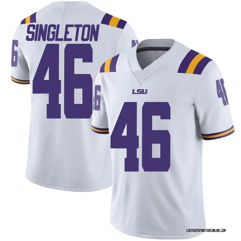 Limited Men's Tylen Singleton LSU Tigers White Football College Jersey