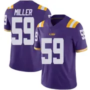 Limited Men's Tyler Miller LSU Tigers Purple Vapor Untouchable Football College Jersey