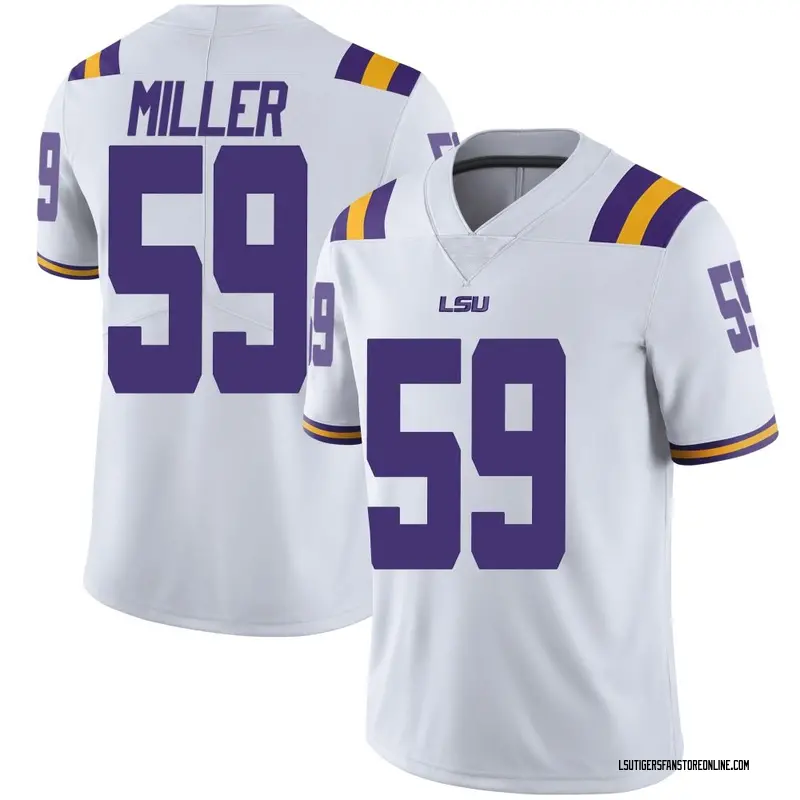 Limited Men's Tyler Miller LSU Tigers White Football College Jersey