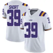 Limited Men's Tyson Short LSU Tigers White Football College Jersey
