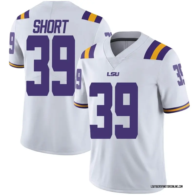 Limited Men's Tyson Short LSU Tigers White Football College Jersey