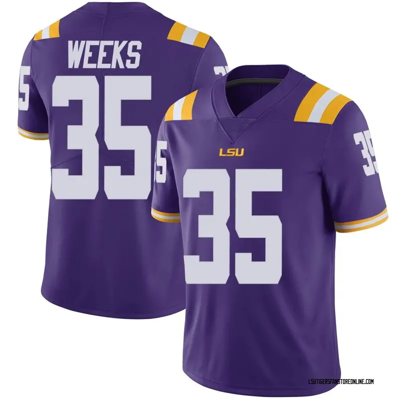 Limited Men's Zach Weeks LSU Tigers Purple Vapor Untouchable Football College Jersey