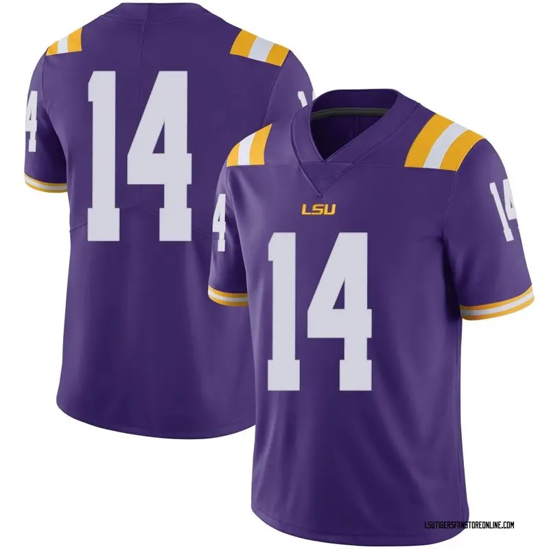 Limited Men's Zy Alexander LSU Tigers Purple Football College Jersey