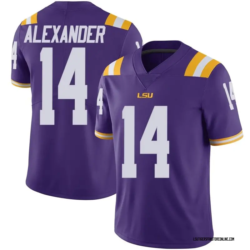 Limited Men's Zy Alexander LSU Tigers Purple Vapor Untouchable Football College Jersey