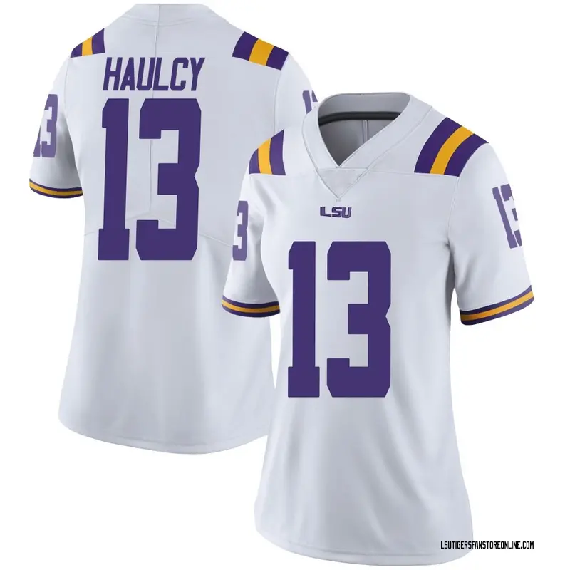 Limited Women's A.J. Haulcy LSU Tigers White Football College Jersey